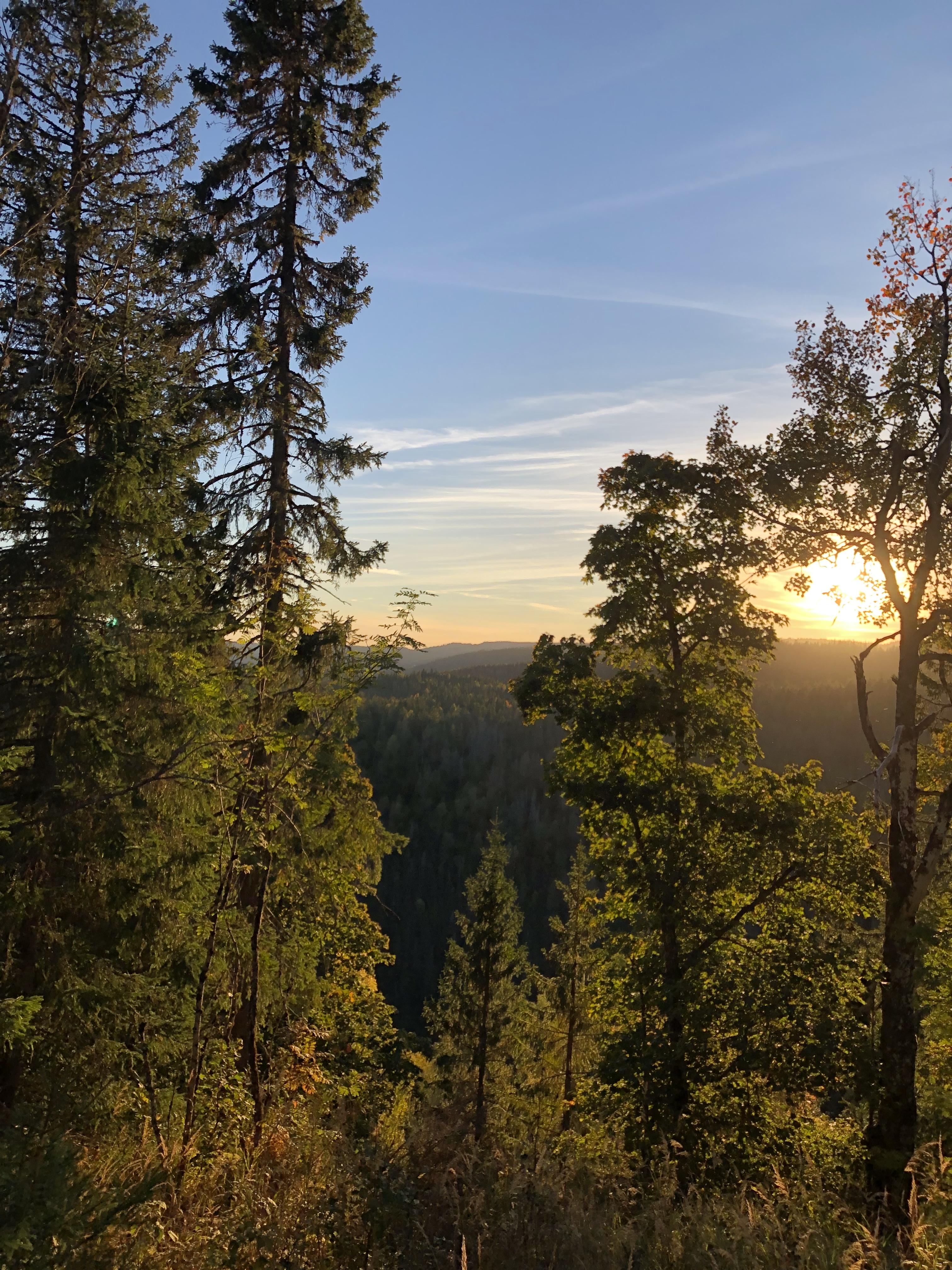 evening hike at sunset