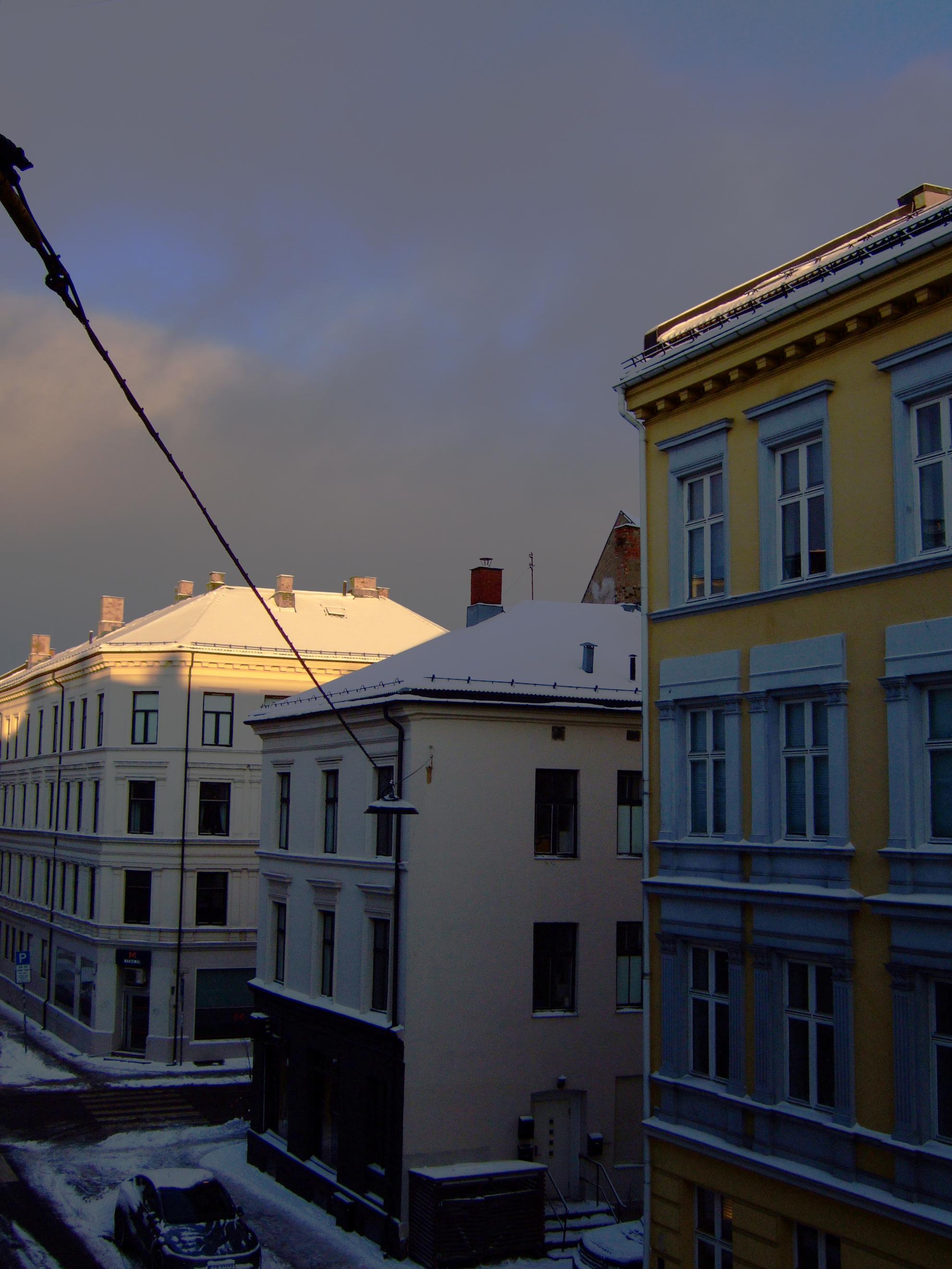the sun is rising from my bedroom window